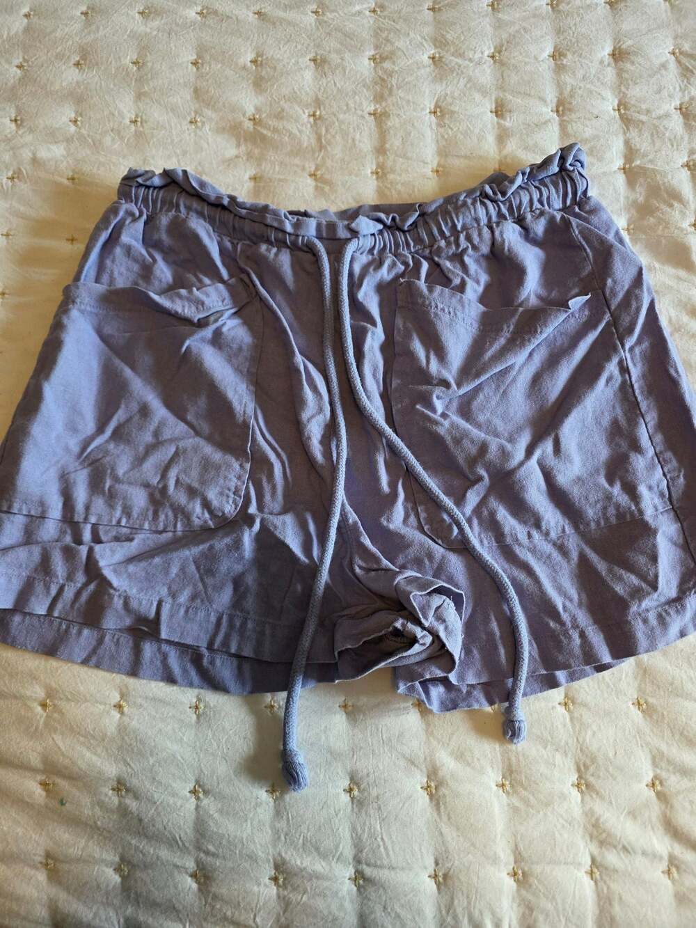 Universal Thread Women's Lavender Linen Blend Pull-On Drawstring Shorts